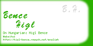 bence higl business card
